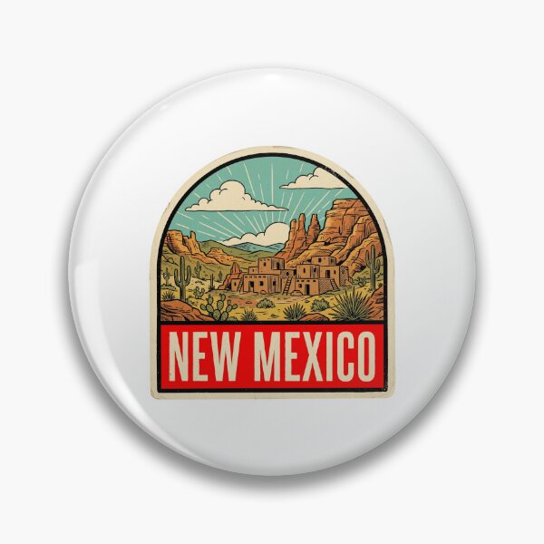 Item preview, Retro New Mexico Adobe Pueblo Desert Vintage Travel Badge designed and sold by Paper Drip.