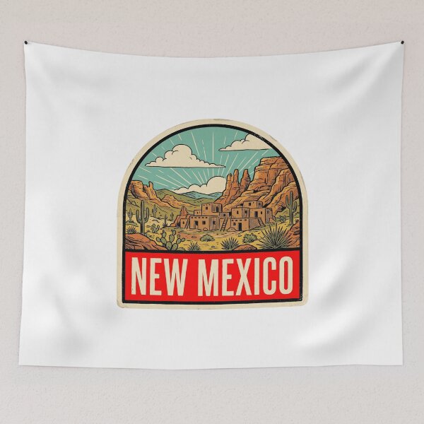 Item preview, Retro New Mexico Adobe Pueblo Desert Vintage Travel Badge designed and sold by Paper Drip.