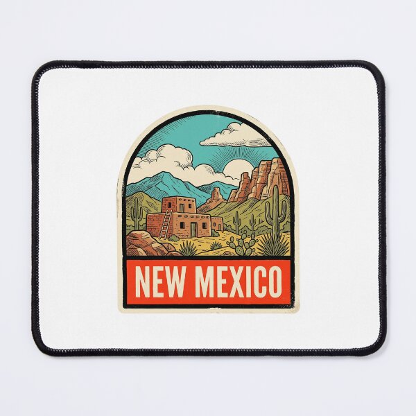 Item preview, Retro New Mexico Adobe Pueblo Desert Vintage Travel Badge designed and sold by Paper Drip.