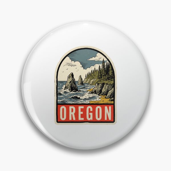 Item preview, Retro Oregon Coast Cannon Beach Vintage Travel Badge Design designed and sold by Paper Drip.