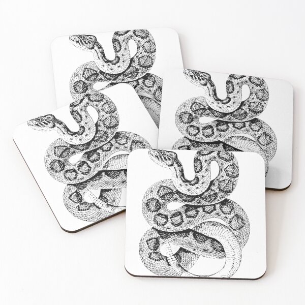 Artikelvorschau, Detailed Black and White Snake Illustration entworfen und verkauft von DailyDoodlesBySumbul.