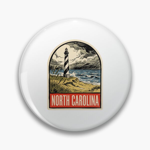 Artikelvorschau, Vintage North Carolina Outer Banks Leuchtturm Retro Reise entworfen und verkauft von Paper Drip.