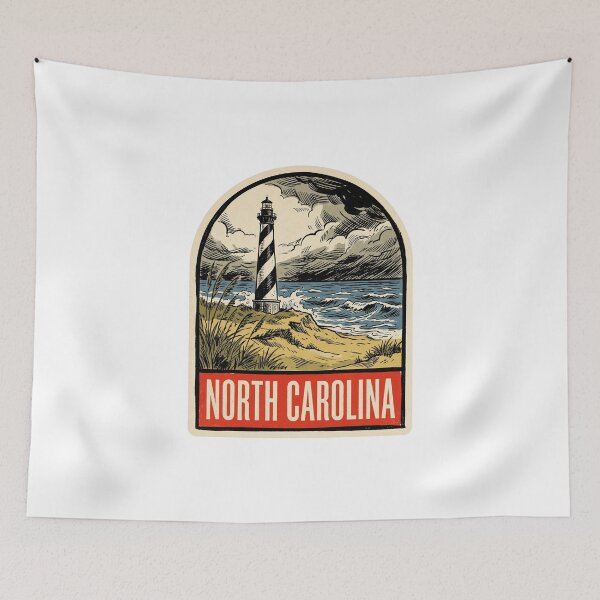 Item preview, Vintage North Carolina Outer Banks Lighthouse Retro Travel designed and sold by Paper Drip.
