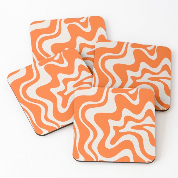 Item preview, Retro Abstract Liquid Swirl Orange Pattern designed and sold by kierkegaard.
