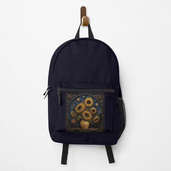 Item preview, Vintage Sunflowers Starry Night Relief Art | Van Gogh Inspired Floral Wall Decor designed and sold by ManJiangHong.