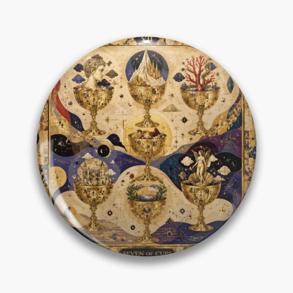 Item preview, The Seven of Cups - The Palace of Illusions & The Choices of the Soul | Klimt Tarot designed and sold by Natalia-Vlad.