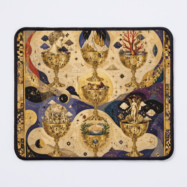 Item preview, The Seven of Cups - The Palace of Illusions & The Choices of the Soul | Klimt Tarot designed and sold by Natalia-Vlad.
