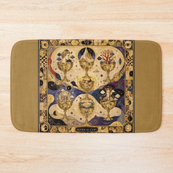 Item preview, The Seven of Cups - The Palace of Illusions & The Choices of the Soul | Klimt Tarot designed and sold by Natalia-Vlad.