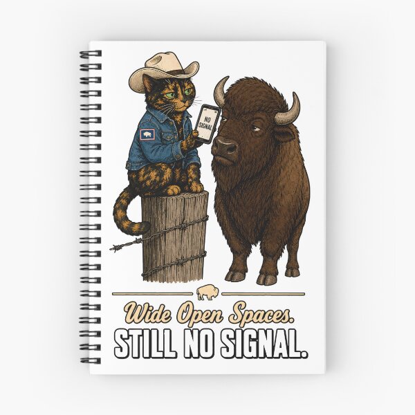 Item preview, Wyoming — Tortoiseshell Cat Bison No Signal Humor Gift designed and sold by Martin's_Design.