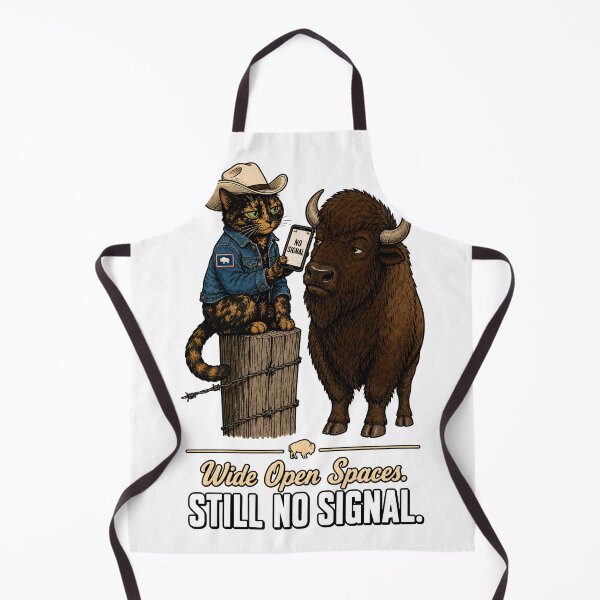 Item preview, Wyoming — Tortoiseshell Cat Bison No Signal Humor Gift designed and sold by Martin's_Design.