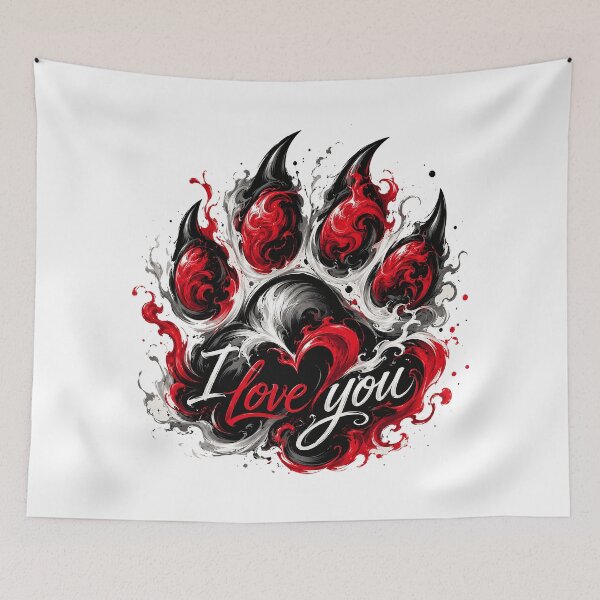 Item preview, Flame-Kissed Paw of Love designed and sold by BlissBlvdShop.