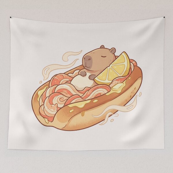 Item preview, Kawaii Capybara Seafood Roll Food Trend designed and sold by MythicCotton.