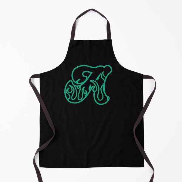 Item preview, Groovy Retro Teal Fiery Letter A Monogram designed and sold by CDPrintsDesigns.