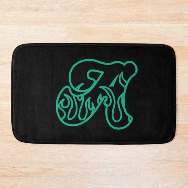 Item preview, Groovy Retro Teal Fiery Letter A Monogram designed and sold by CDPrintsDesigns.