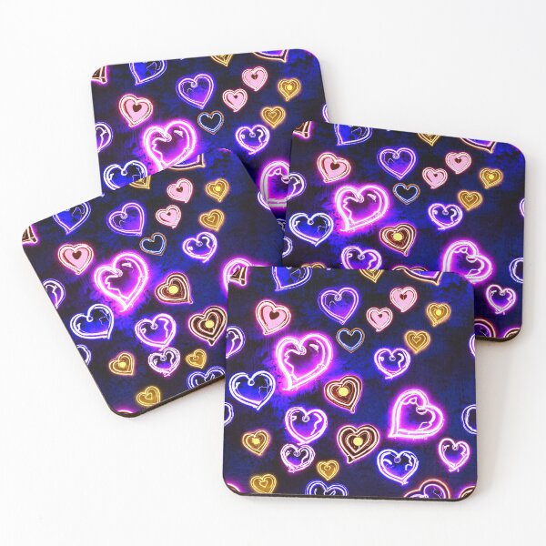 Item preview, Neon Love Hearts Pattern – Glowing Romantic Aesthetic Design designed and sold by IMuDesigner.