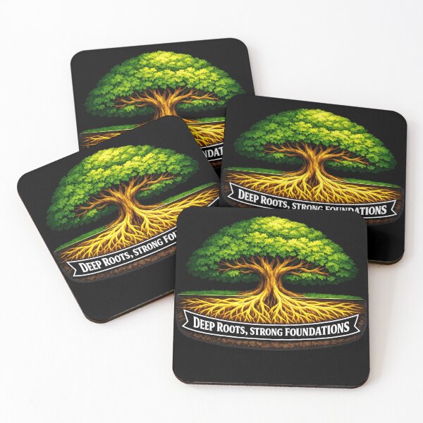 Item preview, Deep Roots Strong Foundations – Tree with Golden Roots Motivational Art designed and sold by ArtoryWorks.