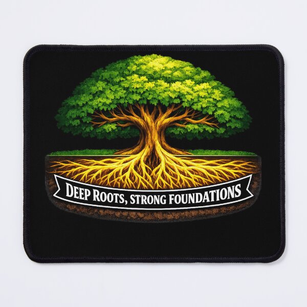 Item preview, Deep Roots Strong Foundations – Tree with Golden Roots Motivational Art designed and sold by ArtoryWorks.