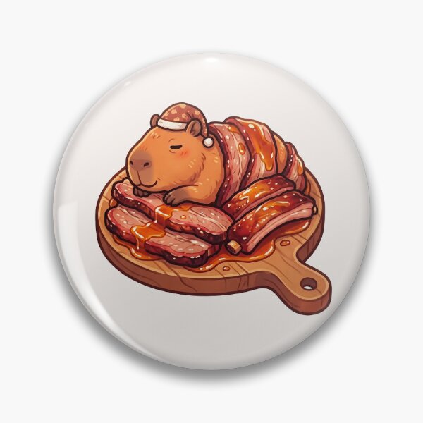 Item preview, Sleepy Capybara BBQ Meat Food Trend designed and sold by MythicCotton.