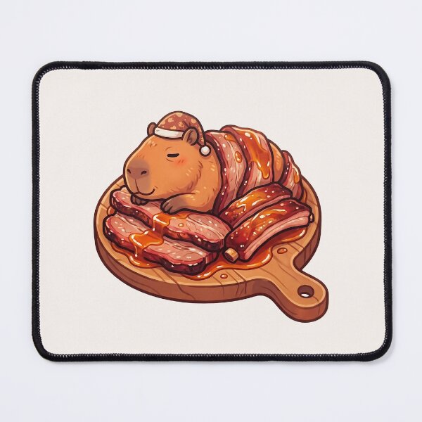 Item preview, Sleepy Capybara BBQ Meat Food Trend designed and sold by MythicCotton.