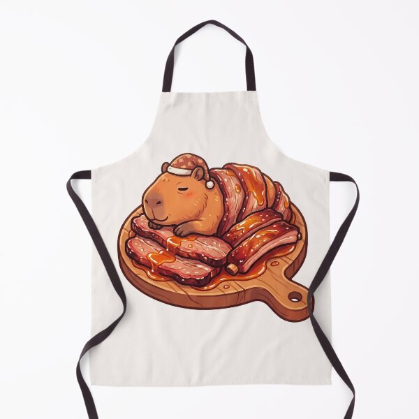 Item preview, Sleepy Capybara BBQ Meat Food Trend designed and sold by MythicCotton.