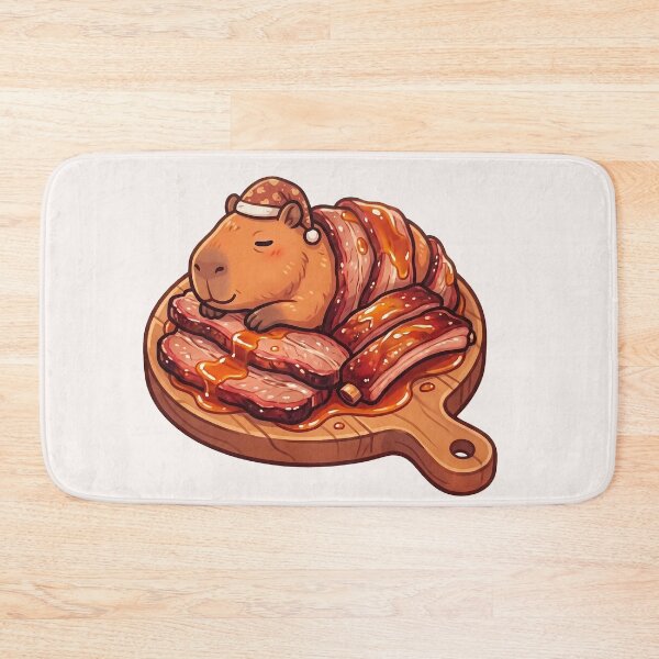Item preview, Sleepy Capybara BBQ Meat Food Trend designed and sold by MythicCotton.