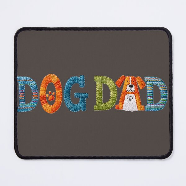Item preview, Colorful Embroidered Dog Dad Paw Typography designed and sold by MegaNovaArt.