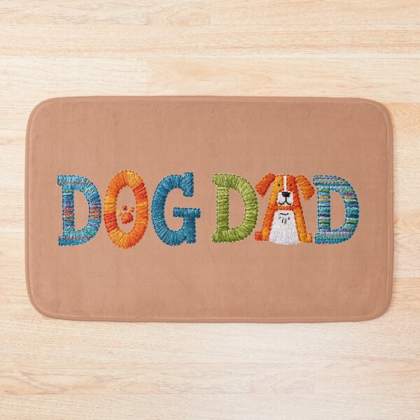 Item preview, Colorful Embroidered Dog Dad Paw Typography designed and sold by MegaNovaArt.