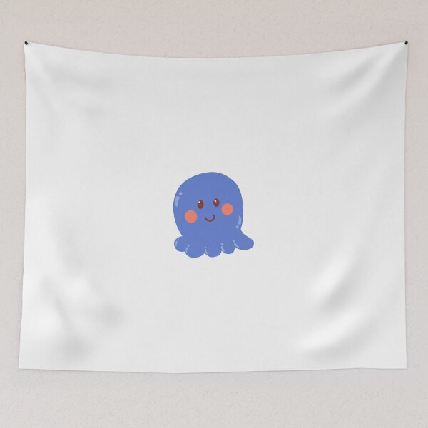 Item preview, Cute Smiling Blue Octopus Character Illustration designed and sold by DailyDoodlesBySumbul.