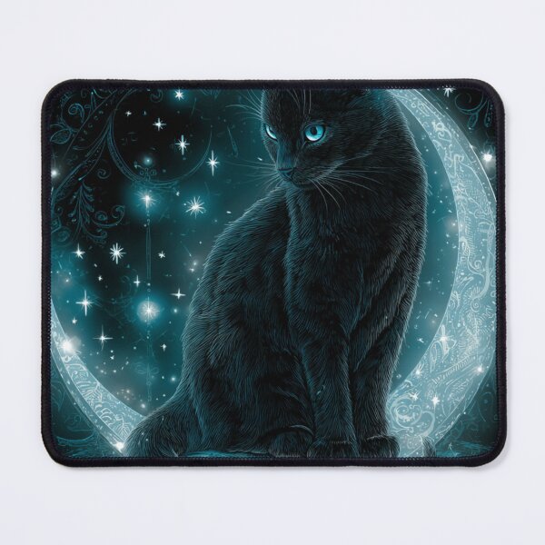 Item preview, Moonlit Cat Under Crescent Moon designed and sold by LovePrintArt.