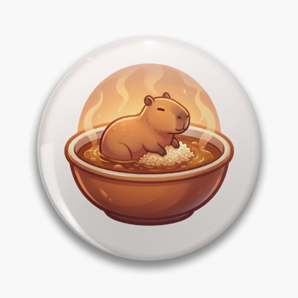 Item preview, Kawaii Capybara Rice Bowl Soup Food Trend designed and sold by MythicCotton.