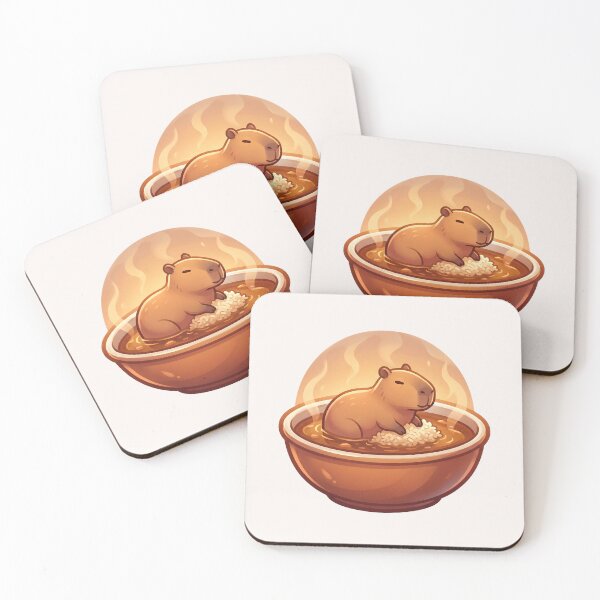Item preview, Kawaii Capybara Rice Bowl Soup Food Trend designed and sold by MythicCotton.