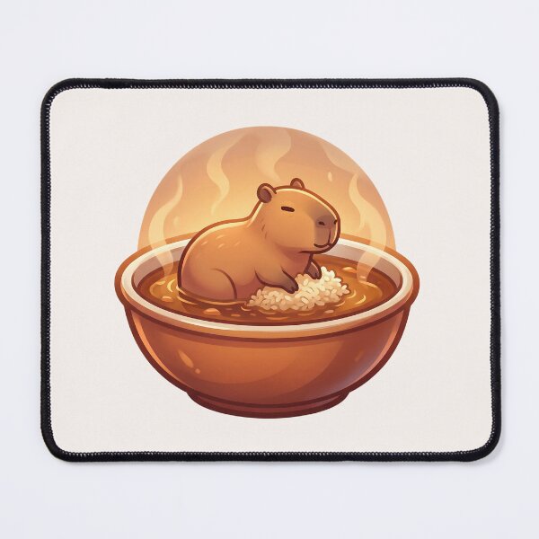 Item preview, Kawaii Capybara Rice Bowl Soup Food Trend designed and sold by MythicCotton.