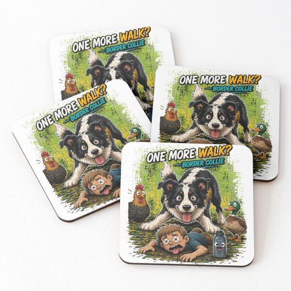 Item preview, One More Walk Border Collie Shirt Funny Dog Owner Exhausted Walker Design designed and sold by PINK FREE.