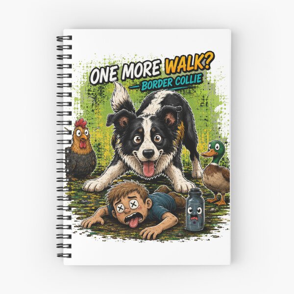 Item preview, One More Walk Border Collie Shirt Funny Dog Owner Exhausted Walker Design designed and sold by PINK FREE.