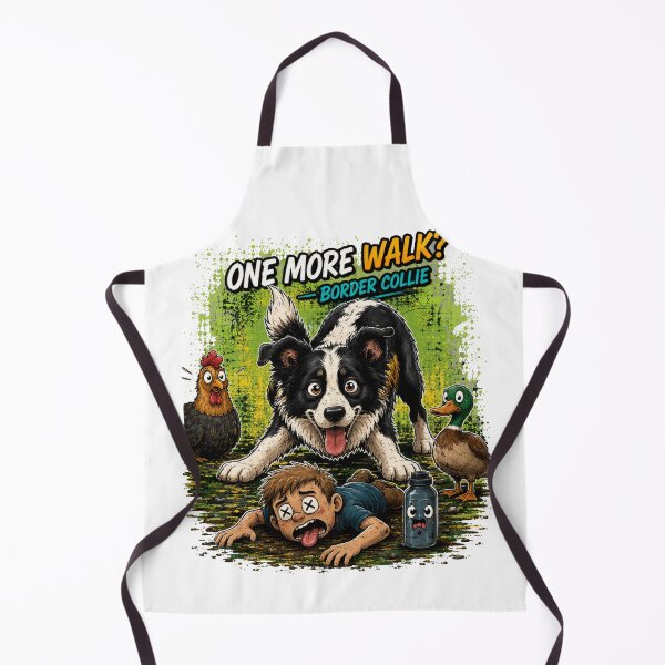 Item preview, One More Walk Border Collie Shirt Funny Dog Owner Exhausted Walker Design designed and sold by PINK FREE.