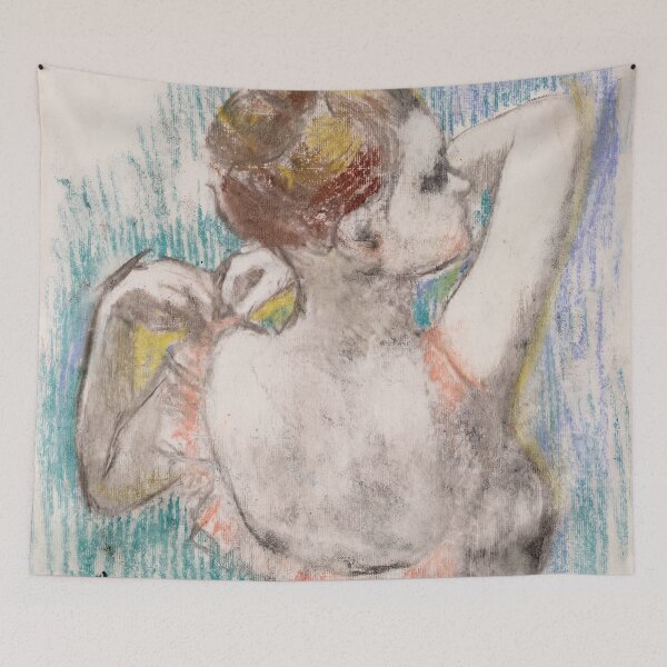 Item preview, Woman Combing Her Hair in Pastel designed and sold by artofuniverse.