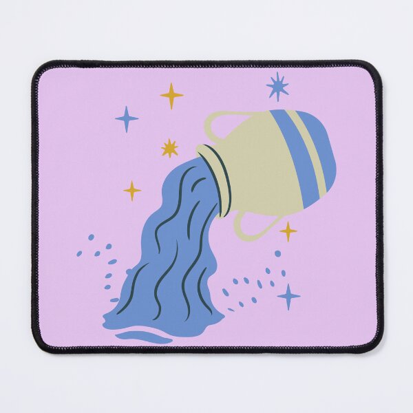 Item preview, Whimsical Aquarius Zodiac Illustration designed and sold by orbitbloom.