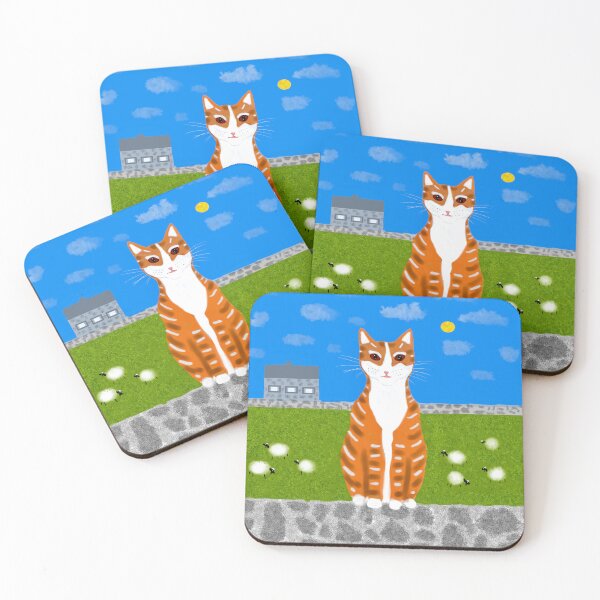 Item preview, Cat and Sheep in Sunny Field designed and sold by Elaine M Hayward .