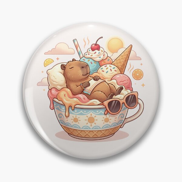 Item preview, Kawaii Capybara Summer Sundae Food Trend designed and sold by MythicCotton.