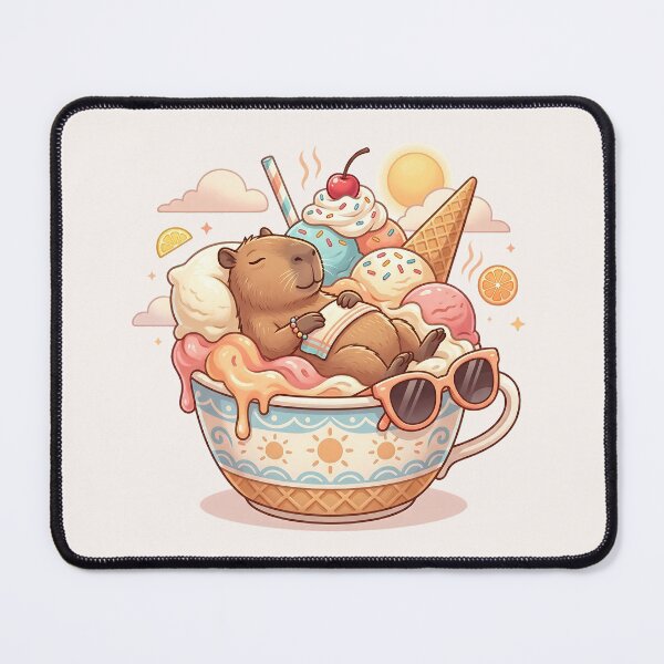Item preview, Kawaii Capybara Summer Sundae Food Trend designed and sold by MythicCotton.