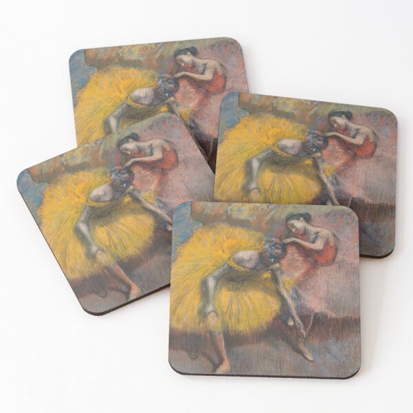 Item preview, Two Resting Ballet Dancers in Yellow and Red designed and sold by artofuniverse.