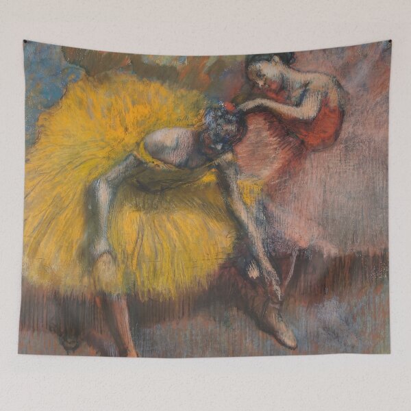 Item preview, Two Resting Ballet Dancers in Yellow and Red designed and sold by artofuniverse.