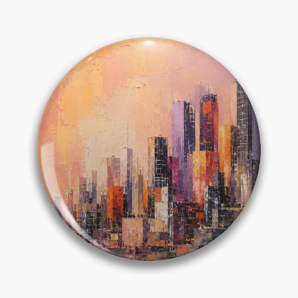 Item preview, Urban Glow Horizon – Textured Abstract Cityscape at Dusk designed and sold by Ingorgia.