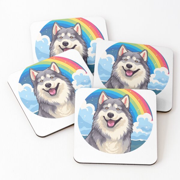 Item preview, Funny Alaskan Malamute Colorful Rainbow Cute Mom Dad Kids designed and sold by rafaeltto.