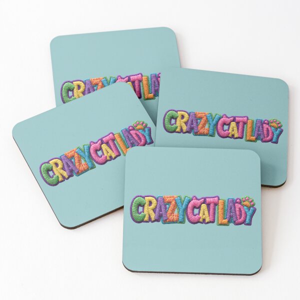 Item preview, Crazy Cat Lady Embroidered Paw Typography designed and sold by MegaNovaArt.