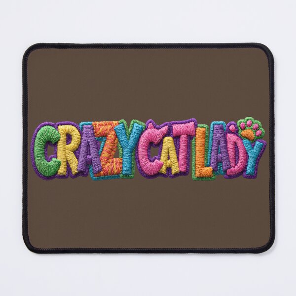 Item preview, Crazy Cat Lady Embroidered Paw Typography designed and sold by MegaNovaArt.