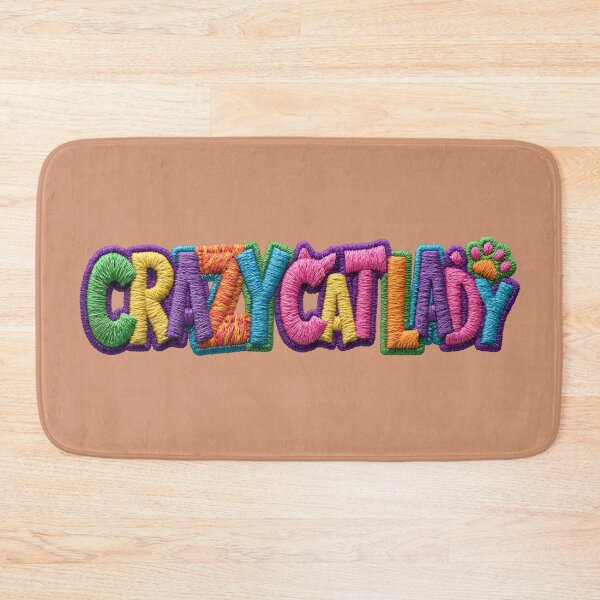 Item preview, Crazy Cat Lady Embroidered Paw Typography designed and sold by MegaNovaArt.