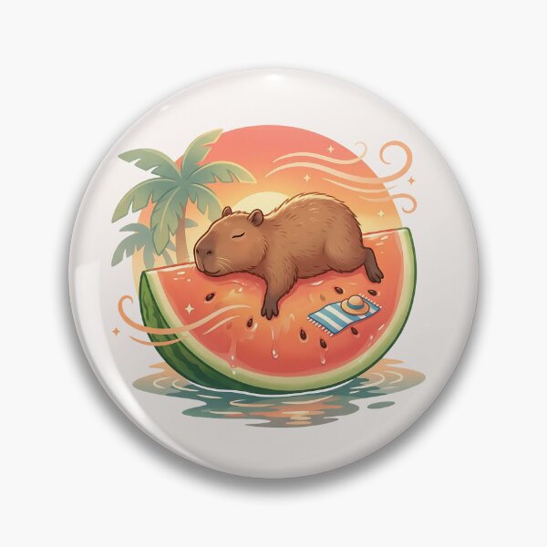 Item preview, Kawaii Capybara Watermelon Summer Food Trend designed and sold by MythicCotton.