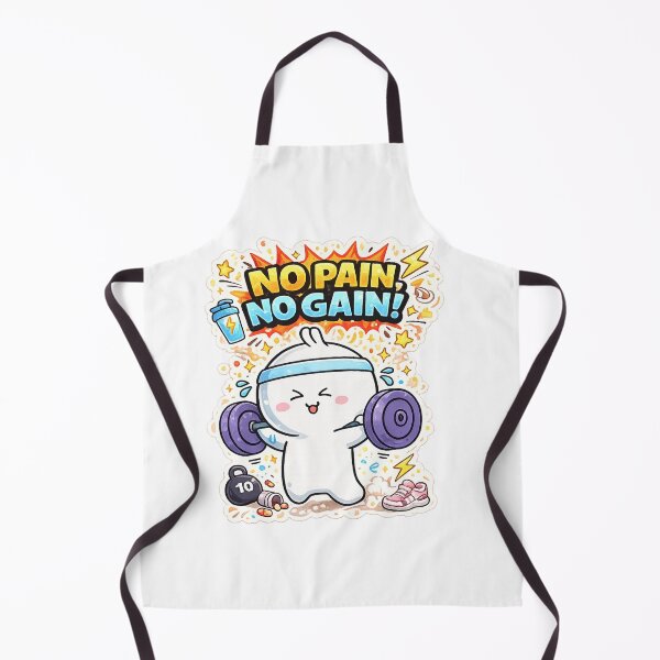 Item preview, No Pain No Gain Cute Gym Bunny | Kawaii Workout Motivation Design | Funny Fitness Rabbit designed and sold by sumodesign.
