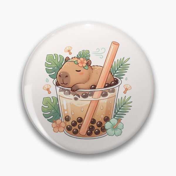 Item preview, Kawaii Capybara Boba Bubble Tea Food Trend designed and sold by MythicCotton.